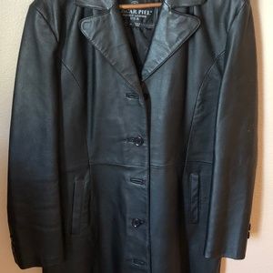 Oscar Pile Leather Trench Coat
